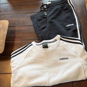 Adidas Black and White Sweatpants & Joggers Set